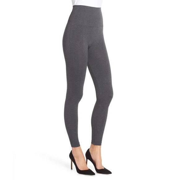 NWT SPANX Look At Me Now Seamless Leggings Charcoal Gray Shaping Womens Sz Med - Picture 12 of 12